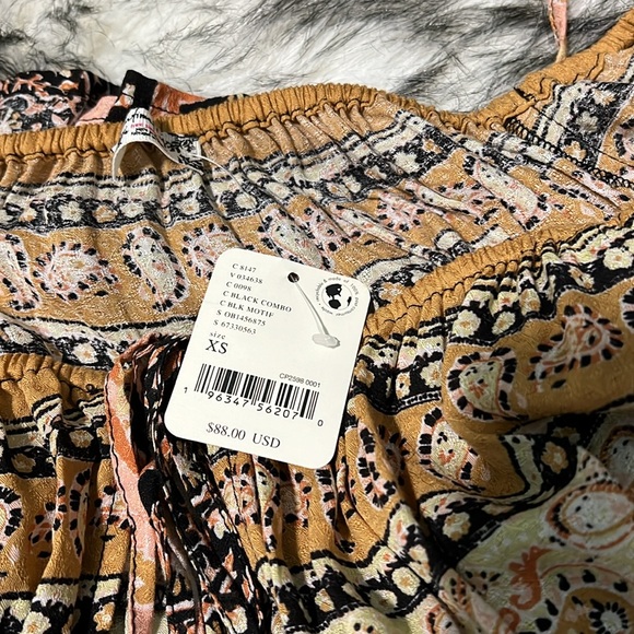 NWT Free People Bali Mariposa Print Mini Dress Black Combo XS - Picture 11 of 12